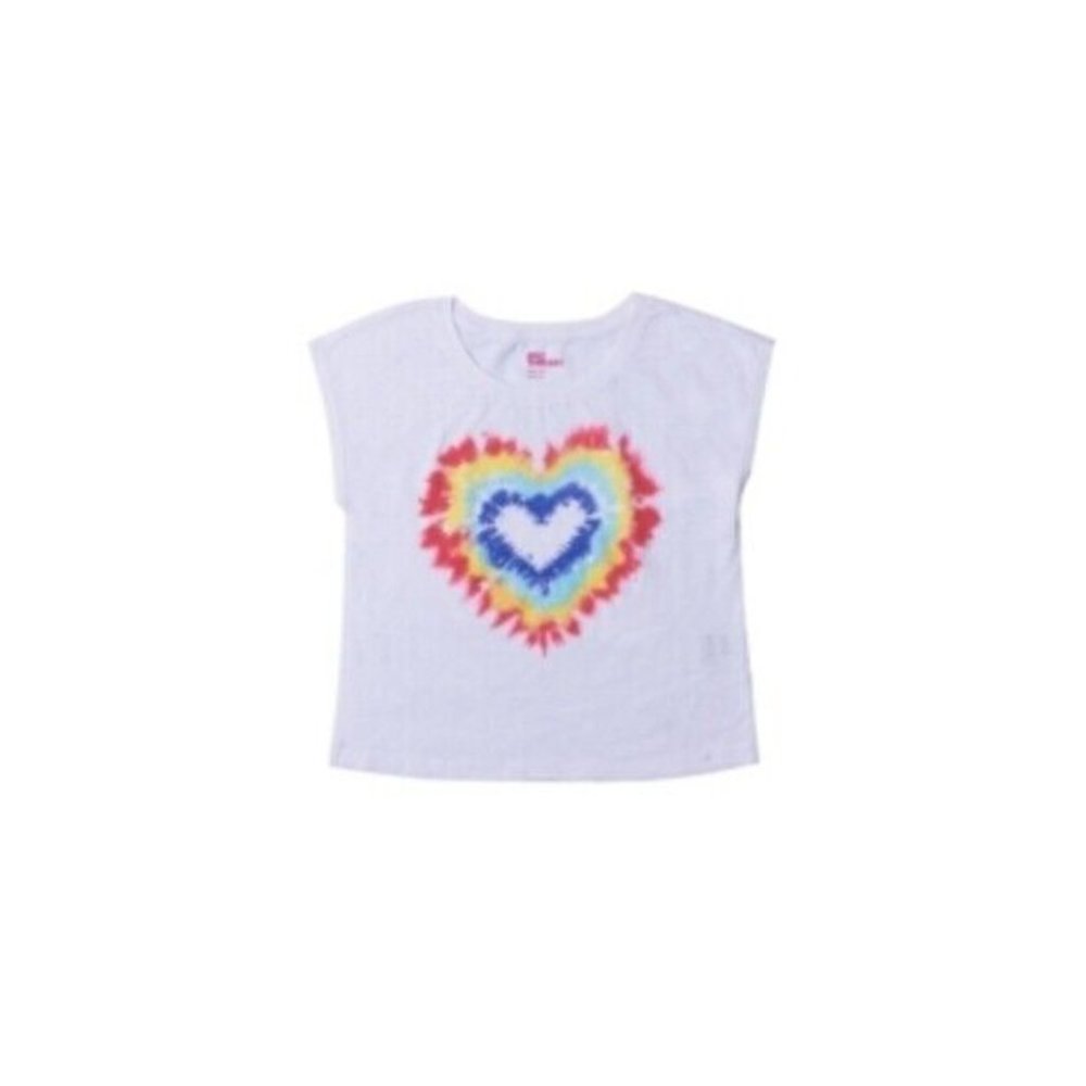 Epic Threads Big Girls Short Sleeve Crop Graphic Tee L (14-16) White